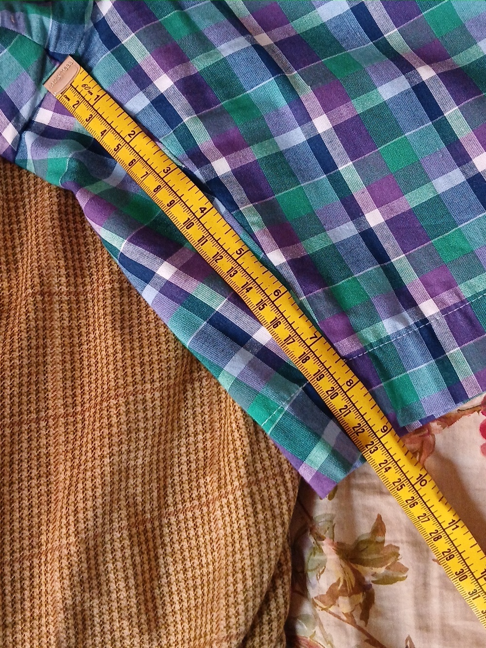 EUC - Men's Plaid Madras Cotton Shorts - Blue/Green/Purple - 40 - Picture 6 of 6